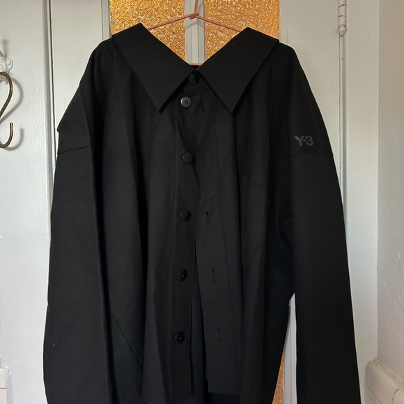Y3 Adidas Oversize Unisex Black Cotton Jacket - Picture 1 of 4